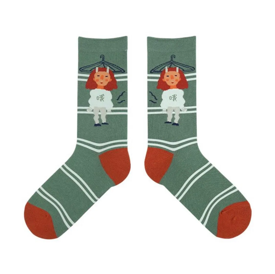 Miss June’s| 1 pair cotton socks｜Creative | Colorful | Cool | Patterned | Designed | Unisex | Gift Idea | Casual | Comfortable｜Funny｜Art